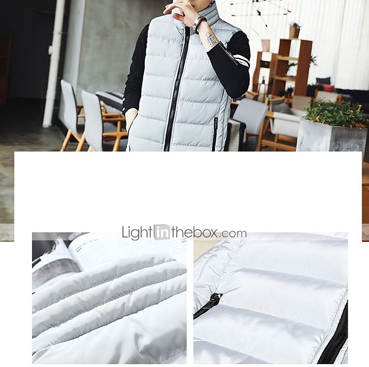 Herren Einfarbig Laufwesten Daunenweste Steppweste Frühling Herbst Winter Kariert Vollreißverschluss Innentasche Ärmellos Lässig Athleisure Stehkragen Thermowarm Wasserdicht Winddicht Atmungsaktiv 2026 - $28.99 –P3