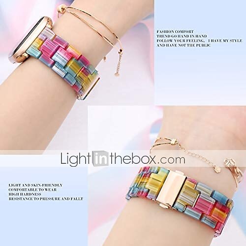Smart Watch Band for Apple iWatch Sreies 8 7 6 5 4 3 2 1 SE Ultra 49mm 45mm 44mm 42mm 41mm 40mm 38mm Resin Smartwatch Strap Women Bracelet Stainless Steel Buckle Jewelry Bracelet Replacement  2025 - $24.99 –P6