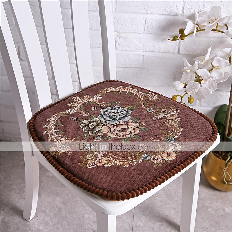 Dekorative Wurfkissen, exquisiter Jacquard, einfarbig, europäischer Stil, Prägung, verdicktes Stuhlkissen, Heimbüro-Sitz, Bar, Esszimmerstuhl, Sitzpolster, Garten-Bodenkissen 2025 - $27.99 –P6