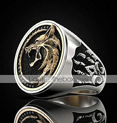 anelli in acciaio inossidabile per uomo - anelli fantastici norse odin fenrir anello vichingo mago guerriero cacciatore testa di lupo in rilievo zampa di lupo anelli di gioielli vantaggiosi - moda del 2025 a $5.49 –P2