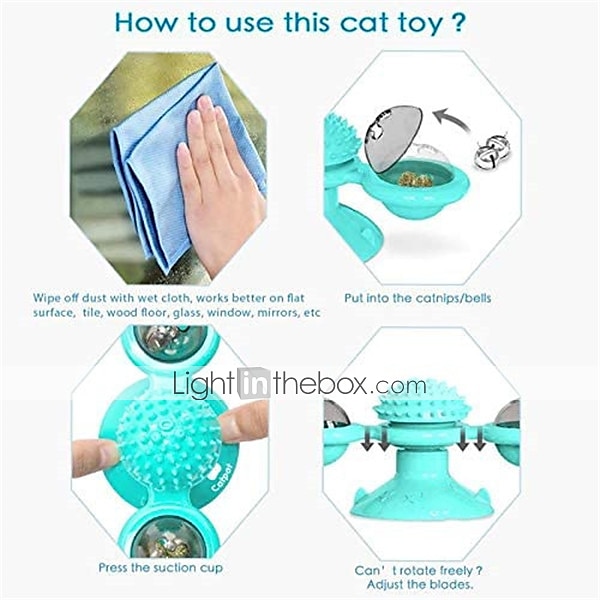 Cat Teasers Interactive Toy Rotating Toy Cat Toys Set Windmill Interactive Cat Toys Fun Cat Toys Cat Kitten 1 set Round Pet Friendly Massage Pet Exercise with Light Catnip Ball Plastic Gift Pet Toy 2025 - $20.99 –P15