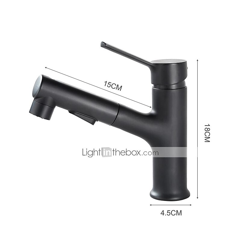 Bathroom Sink Faucet - Pull out Electroplated / Painted Finishes Centerset Single Handle One HoleBath Taps 2025 - $97.99 –P8