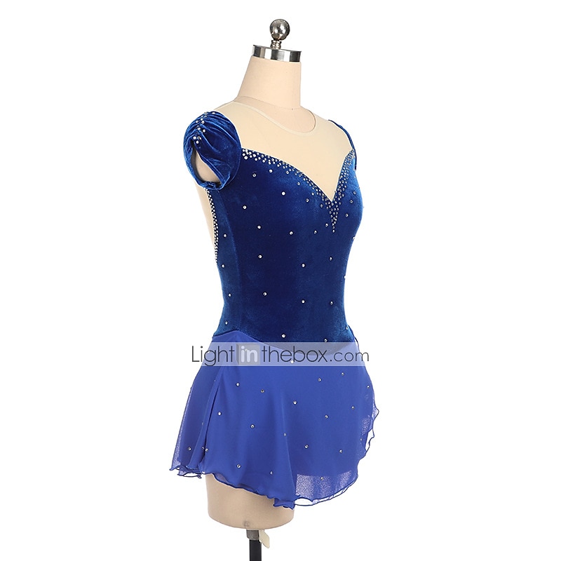 Kunstschaatsjurk Dames Voor meisjes Schaatsen Jurken Outfits Bordeaux Marine Blauw Lapwerk Asymetrische zoom Netstof Spandex Hoge Elasticiteit Opleiding Wedstrijd Kunstschaatskleding Met de hand 2026 - $106.99 –P4