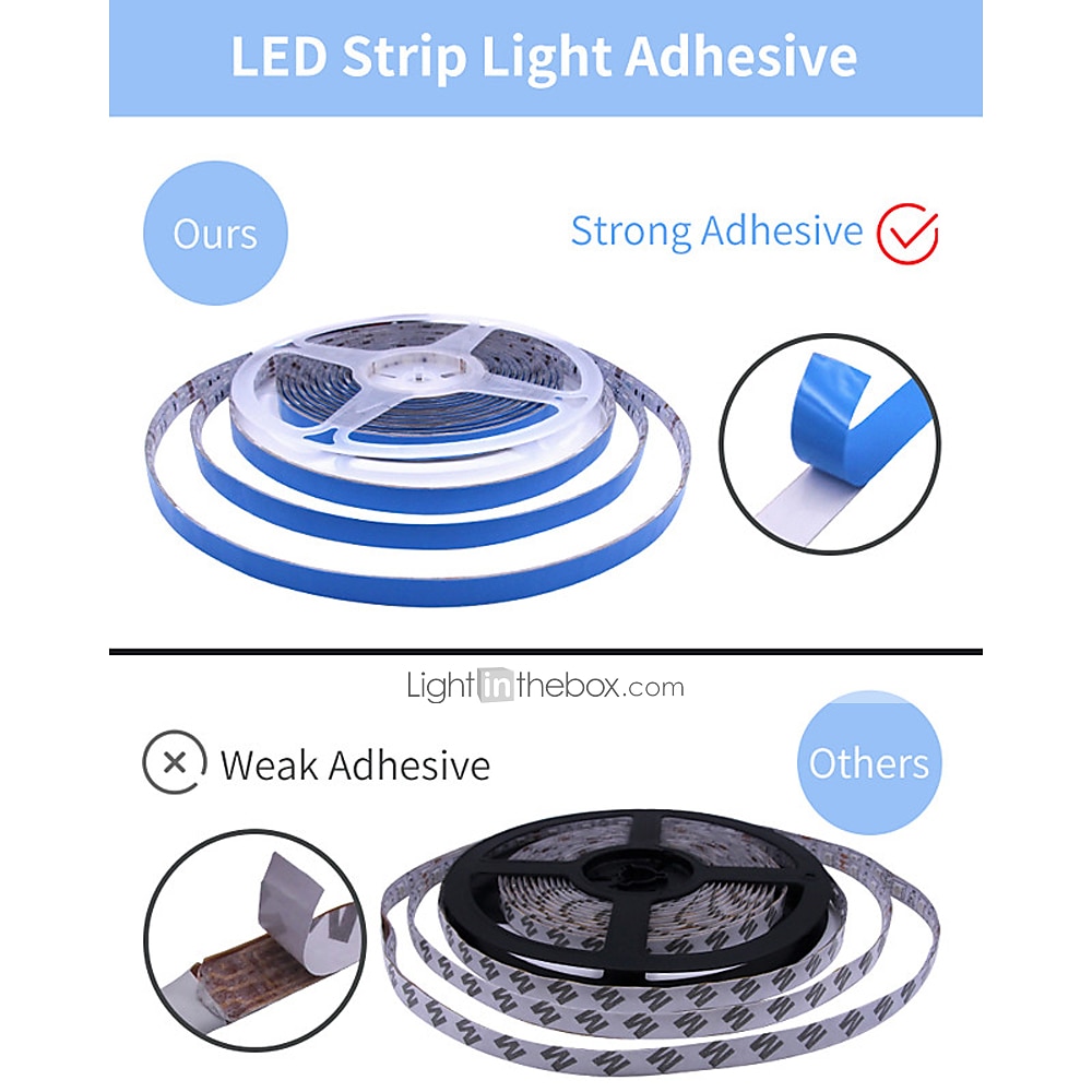 LED Strip Lights RGB 10M Tiktok Lights 2835 SMD 600 LED String Tape 44 Key IR Remote control LED Ribbon Tape Under Cabinet Cupboard Decoration 2025 - $23.99 –P8