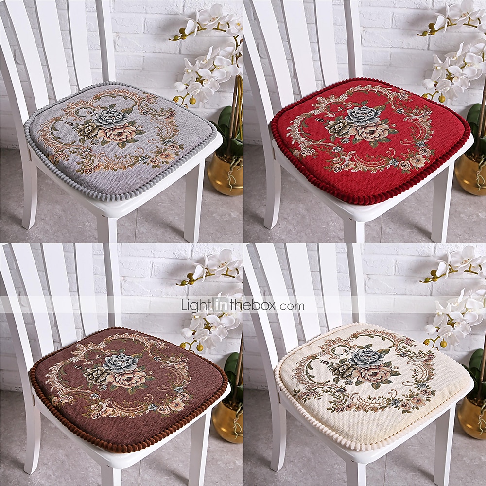 Dekorative Wurfkissen, exquisiter Jacquard, einfarbig, europäischer Stil, Prägung, verdicktes Stuhlkissen, Heimbüro-Sitz, Bar, Esszimmerstuhl, Sitzpolster, Garten-Bodenkissen 2025 - $27.99 –P11