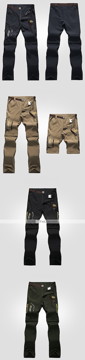 wandelen stretch broek heren converteerbare sneldrogende lichtgewicht afritsbare outdoor reizen safari broek # 818-khaki-40 2025 - $35.99 –P19
