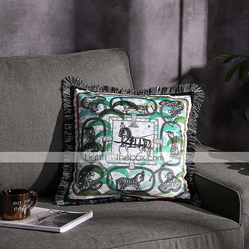 Decorative Toss Pillows Double Side Trend Brand Light luxury velvet tassel d Printing Pillow Case Cover Living room Bedroom Sofa Cushion cover 2025 - $28.99 –P20