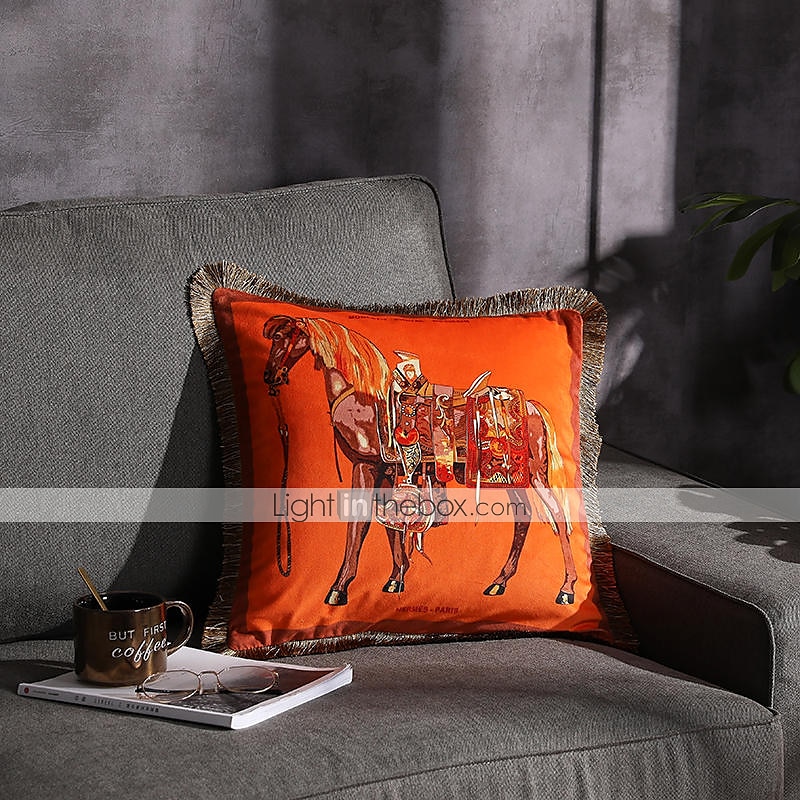 Decorative Toss Pillows Double Side Trend Brand Light luxury velvet tassel d Printing Pillow Case Cover Living room Bedroom Sofa Cushion cover 2025 - $28.99 –P4
