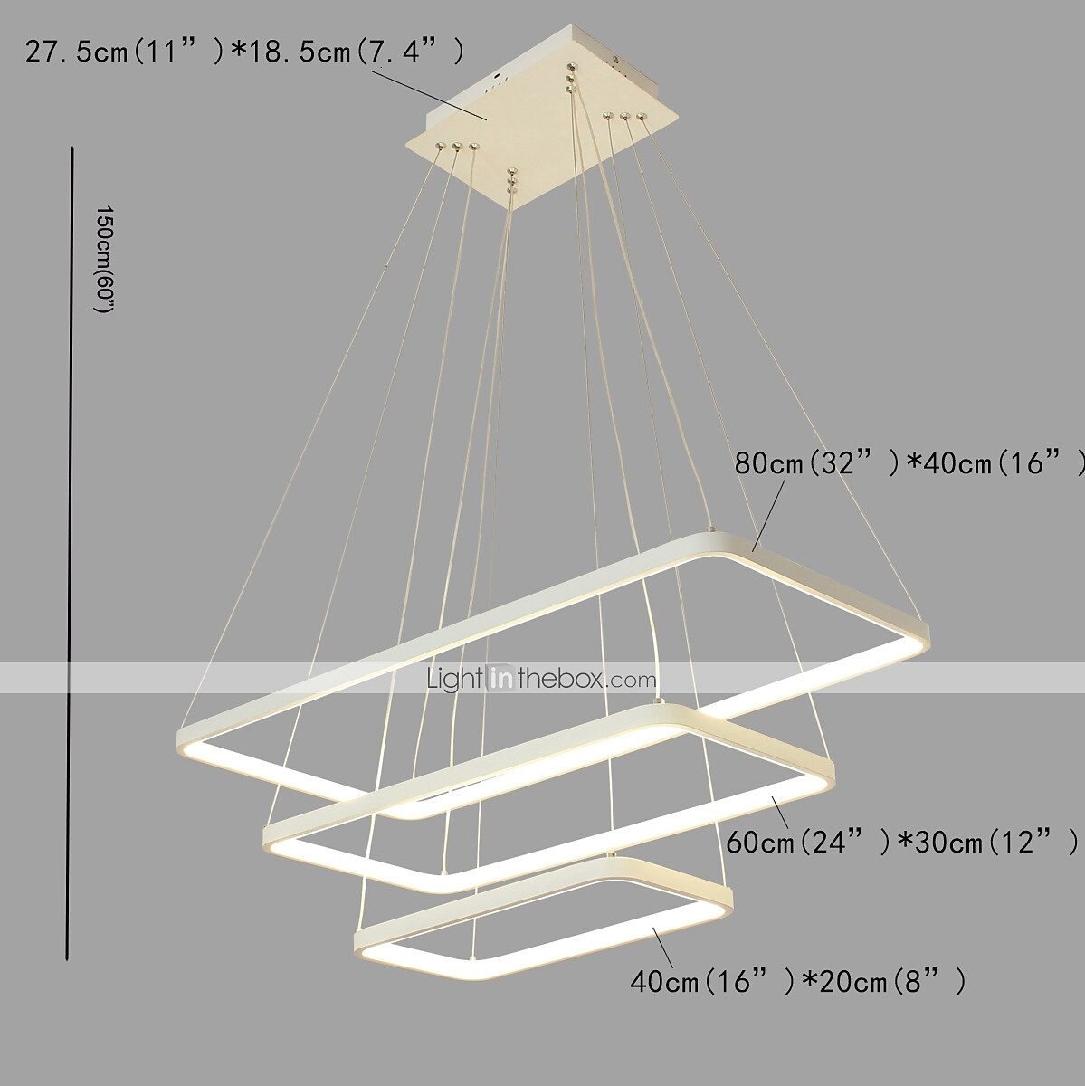 Подвесной светильник с регулируемой яркостью 80 см, светодиодный светильник геометрической формы, линейный, для гостиной, столовой, 110-120 В / 220-240 В 2026 - $299.99 –P3
