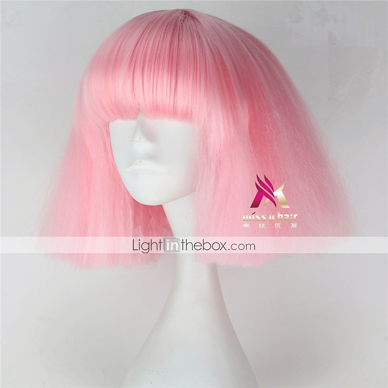 perruque synthétique lady gaga perruque courte droite marron foncé gris argenté blond foncé rose vert cheveux synthétiques 12 pouces femmes confortables duveteuses rouge rose perruques de carnaval de 2025 ? $31.99 –P12