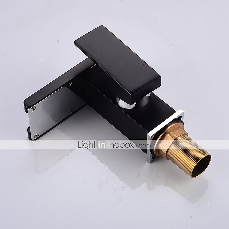 Modern Style Bathroom Sink Faucet LED/Waterfall Electroplated Centerset Single Handle One HoleBath Taps/Bathroom Sink Faucet+ Accessories/Contemporary/Vintage/Yes/Brass 2025 - $121.99 –P2