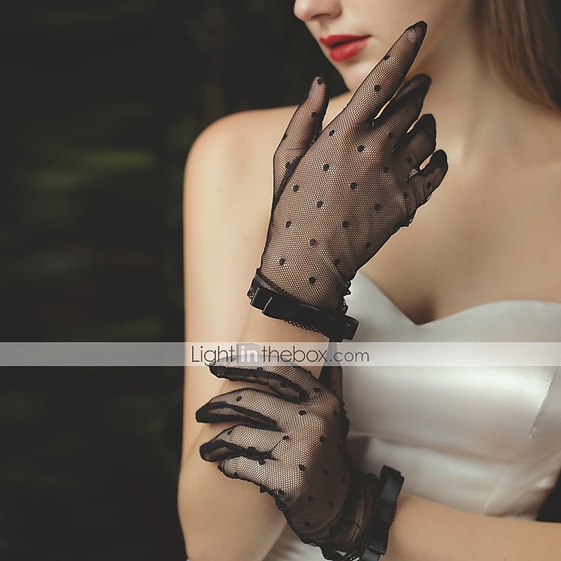 Gant vintage à longueur de poignet en dentelle  élégant avec bord  point ondulé gant de mariage  fête pour impressionner de 2025 ? $22.99 –P2