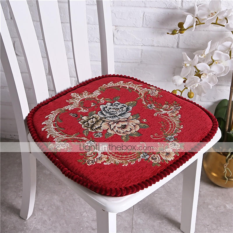 Dekorative Wurfkissen, exquisiter Jacquard, einfarbig, europäischer Stil, Prägung, verdicktes Stuhlkissen, Heimbüro-Sitz, Bar, Esszimmerstuhl, Sitzpolster, Garten-Bodenkissen 2025 - $27.99 –P2