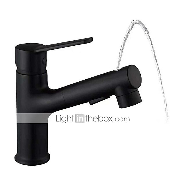 Bathroom Sink Faucet - Pull out Electroplated / Painted Finishes Centerset Single Handle One HoleBath Taps 2025 - $97.99 –P7