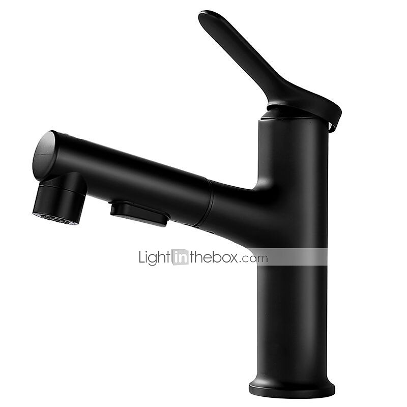 Bathroom Sink Faucet - Pull out Electroplated / Painted Finishes Centerset Single Handle One HoleBath Taps 2025 - $97.99 –P3