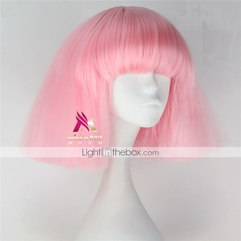 perruque synthétique lady gaga perruque courte droite marron foncé gris argenté blond foncé rose vert cheveux synthétiques 12 pouces femmes confortables duveteuses rouge rose perruques de carnaval de 2025 ? $31.99 –P11