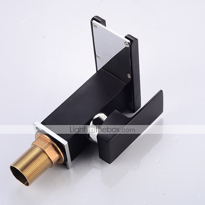 Modern Style Bathroom Sink Faucet LED/Waterfall Electroplated Centerset Single Handle One HoleBath Taps/Bathroom Sink Faucet+ Accessories/Contemporary/Vintage/Yes/Brass 2025 - $121.99 –P4