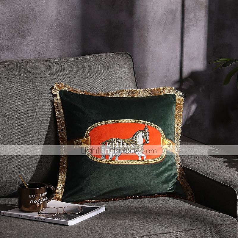 Decorative Toss Pillows Double Side Trend Brand Light luxury velvet tassel d Printing Pillow Case Cover Living room Bedroom Sofa Cushion cover 2025 - $28.99 –P13
