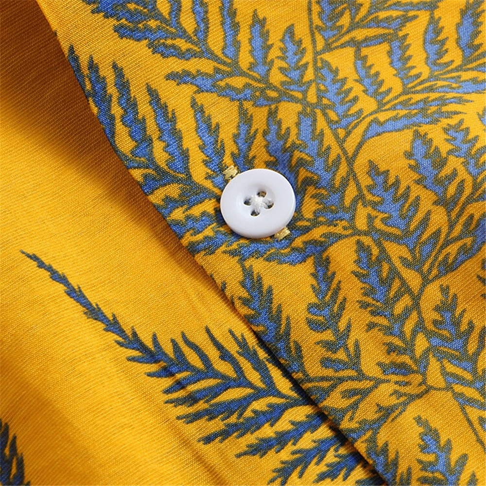 Homme Feuille de palmier Plantes tropicales Chemise Chemise hawaïenne Chemise Camp Manche Courte Chemise Col Col rabattu Mode Hawaïen Design Extérieur Vacances Plein Air Jaune Rose Claire Vert Print de 2025 ? $24.99 –P9