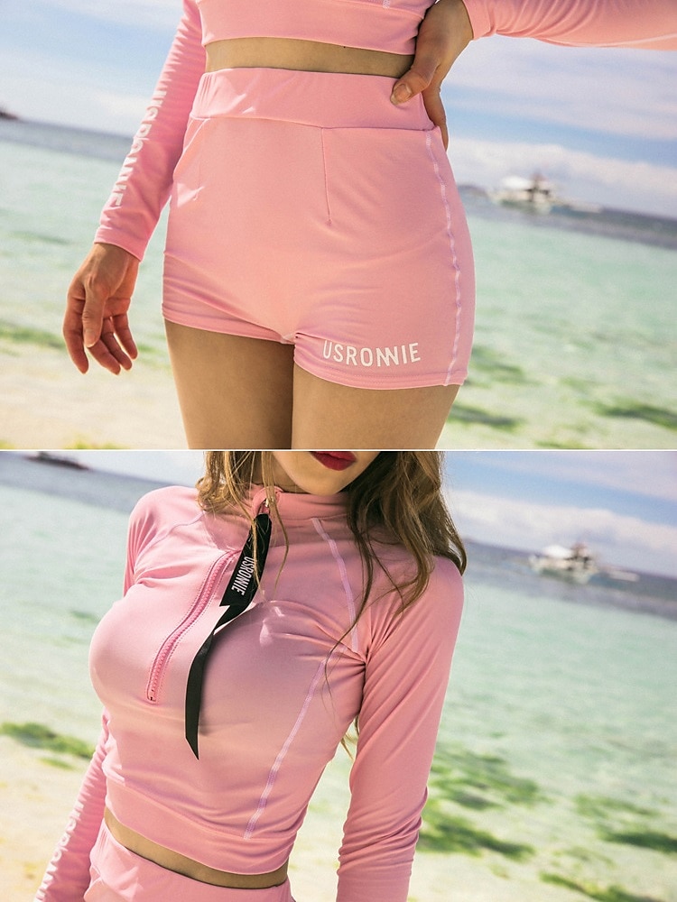 Damen 2-Teiler Rashguard UPF50+ Tankini Badeanzug Langarm Badeanzug UV-Sonnenschutz atmungsaktiv dehnbar Front-Reißverschluss Bademode - Schwimmen Surfen Wassersport Patchwork Sommer 2025 - $28.99 –P10