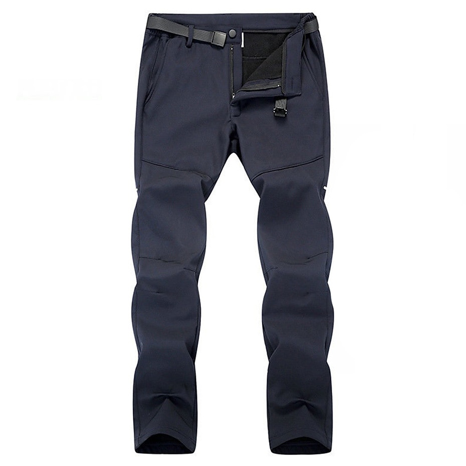 Herren Wanderhose Wanderhosen Fleece-gefütterte Hose Softshellhosen Winter Außen Weite Passform warm halten Wasserdicht Windundurchlässig Fleece-Futter Hosen / Regenhose Unten Schwarz Grau Vlies 2025 - $23.99 –P18