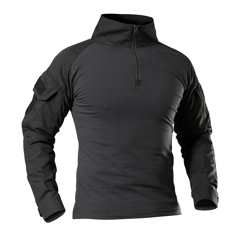 Hombre Camisa de combate Camisa militar táctica Manga Larga Camiseta Al aire libre Transpirable Secado rápido Multi bolsillo Ligero Verano Primavera Poliéster Patrón de pitón negro de policía Negro 2025 - $30.99 –P1