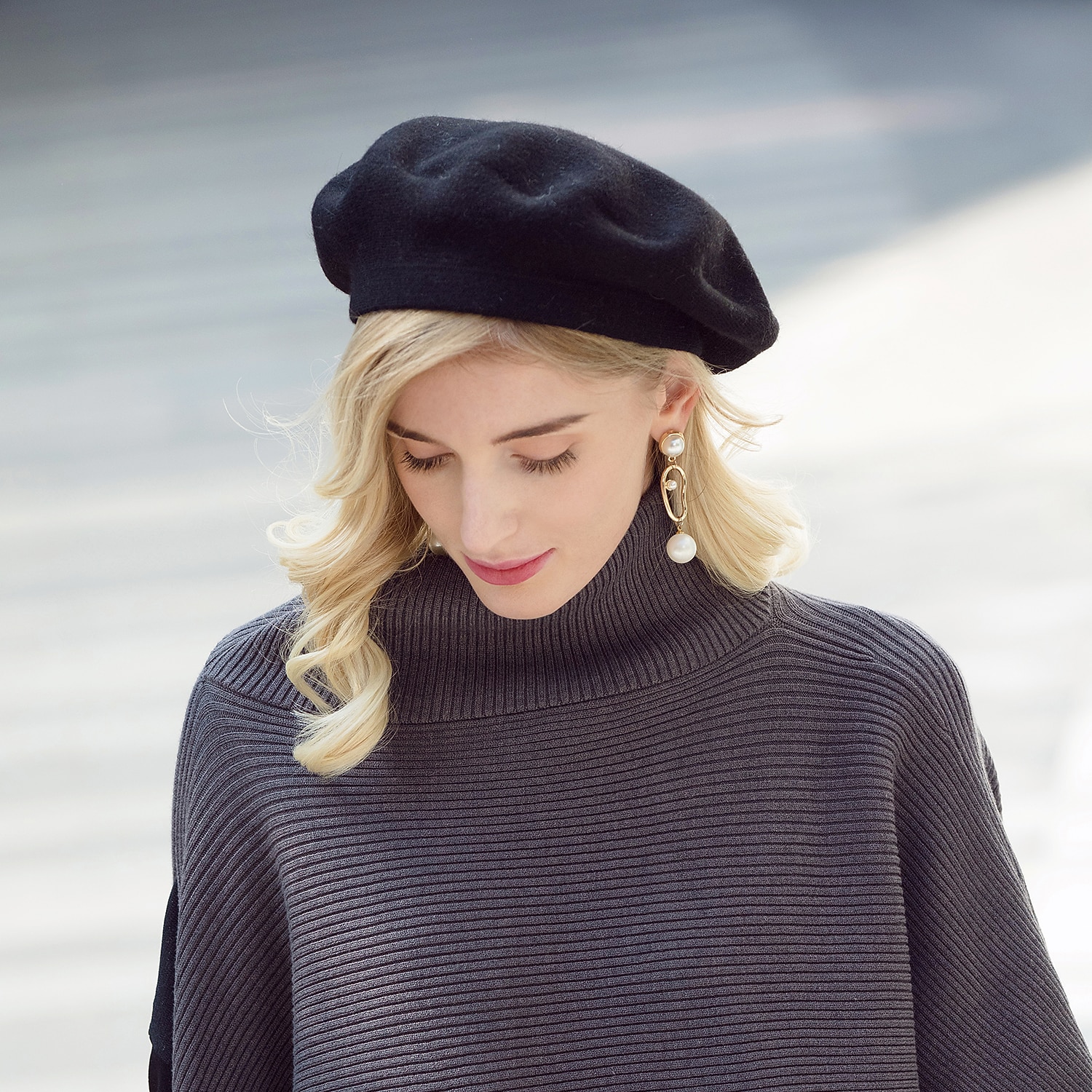 Chapeau béret en acrylique/coton et poils de lapin, style décontracté, style Kentucky Derby, Melbourne Cup, avec coiffe rayée de 2026 ? $32.99 –P4