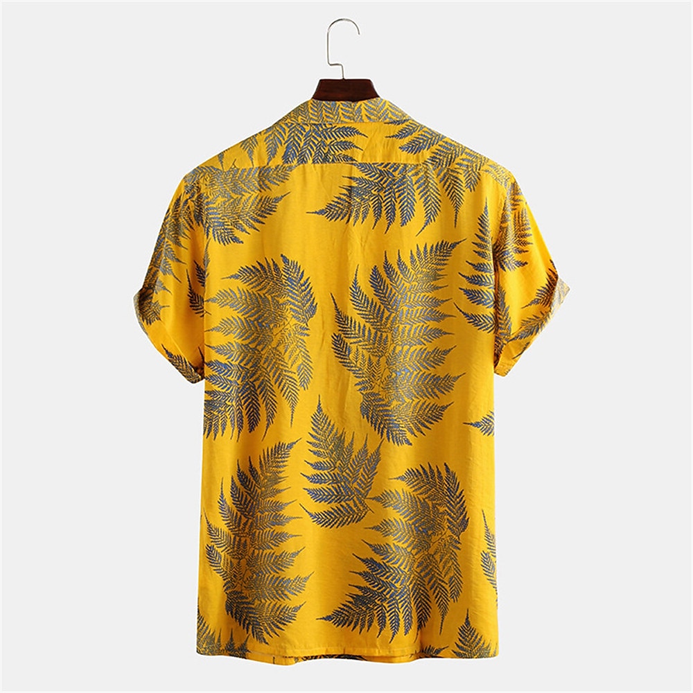 Homme Feuille de palmier Plantes tropicales Chemise Chemise hawaïenne Chemise Camp Manche Courte Chemise Col Col rabattu Mode Hawaïen Design Extérieur Vacances Plein Air Jaune Rose Claire Vert Print de 2025 ? $24.99 –P7