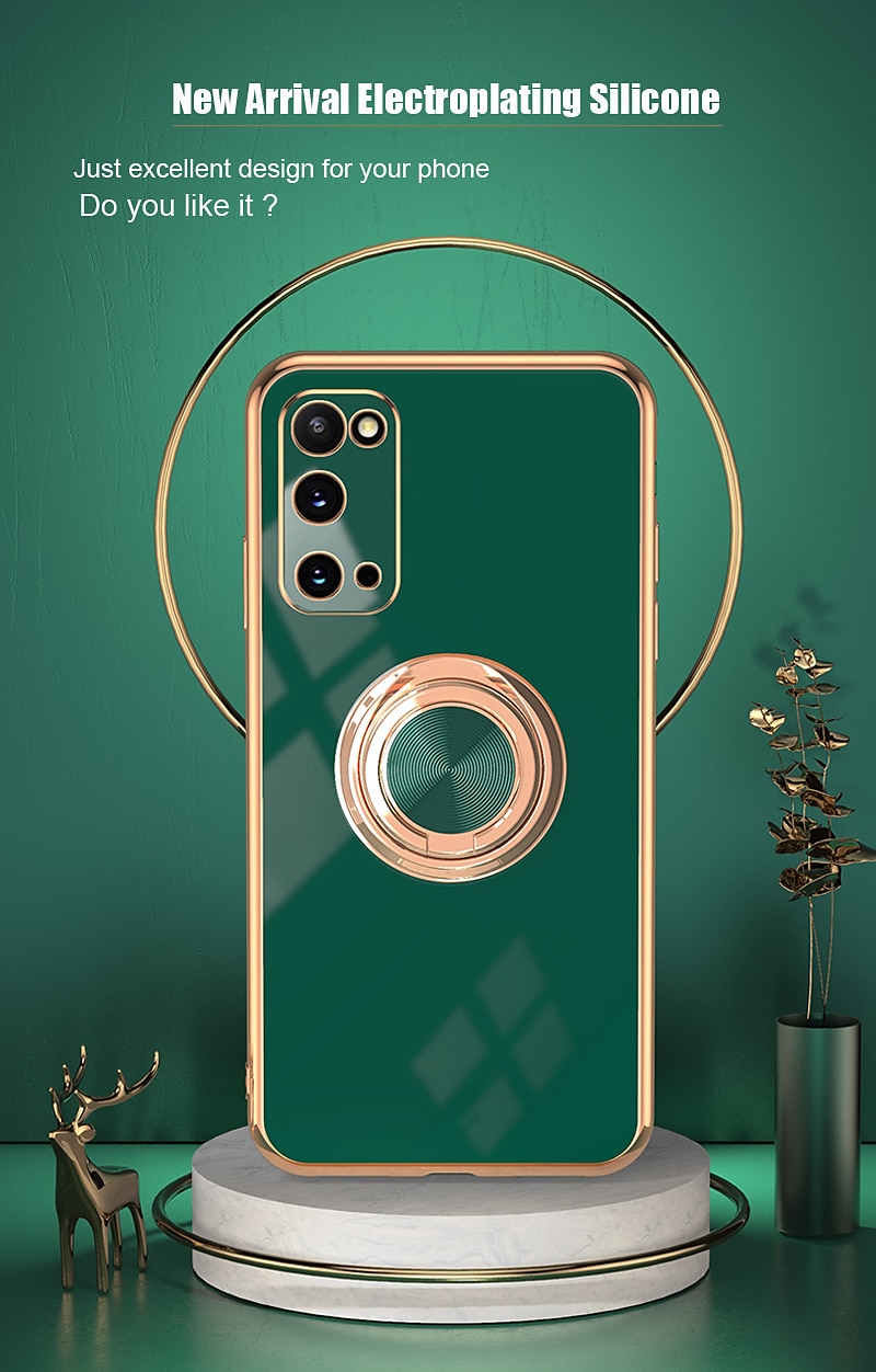 Phone Case For Samsung Galaxy S24 S23 S22 S21 S20 Plus Ultra A14 A72 Note 20 Ultra A53 A32 A52 S25 Ultra Back Cover Fashion Plating Ring Holder Solid Colored TPU 2025 - $12.99 –P3