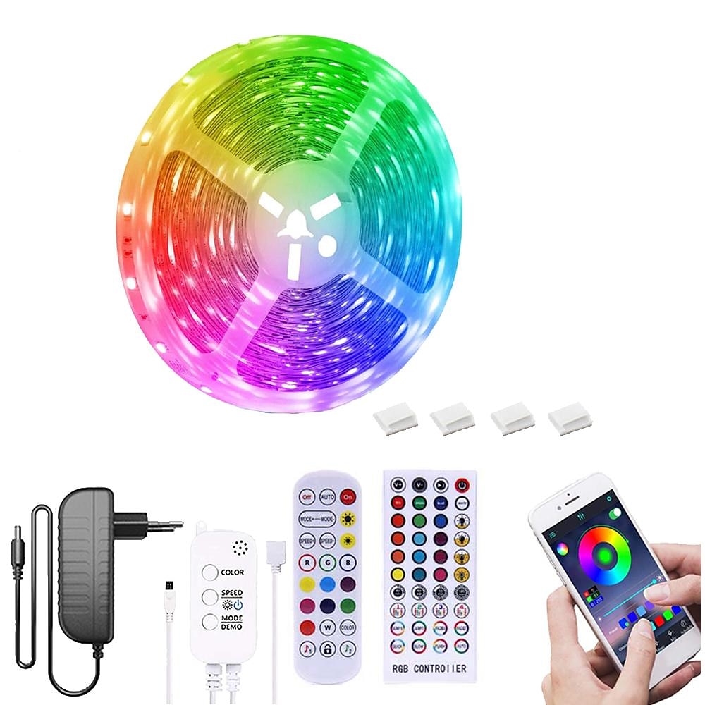 LED Strip Lights Smart Lights 5M 10M Light Sets RGB Tiktok Lights 150 300 LEDs SMD5050 10mm 1Set Mounting Bracket 1 set RGB APP Control Self-adhesive 12V 2025 - $25.99 –P2