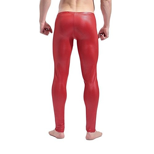 Herre Sexy Bodies Bukser عادي Gatemote Stilfull Sexy Fest Nattklubb Nylon PU Lær Elegant Rett ben Bare bukser Vår, Høst, Vinter, Sommer Svart Rød 2025 - $19.49 –P2