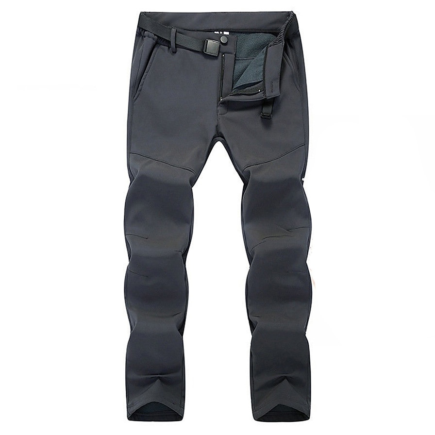 Herren Wanderhose Wanderhosen Fleece-gefütterte Hose Softshellhosen Winter Außen Weite Passform warm halten Wasserdicht Windundurchlässig Fleece-Futter Hosen / Regenhose Unten Schwarz Grau Vlies 2025 - $23.99 –P17