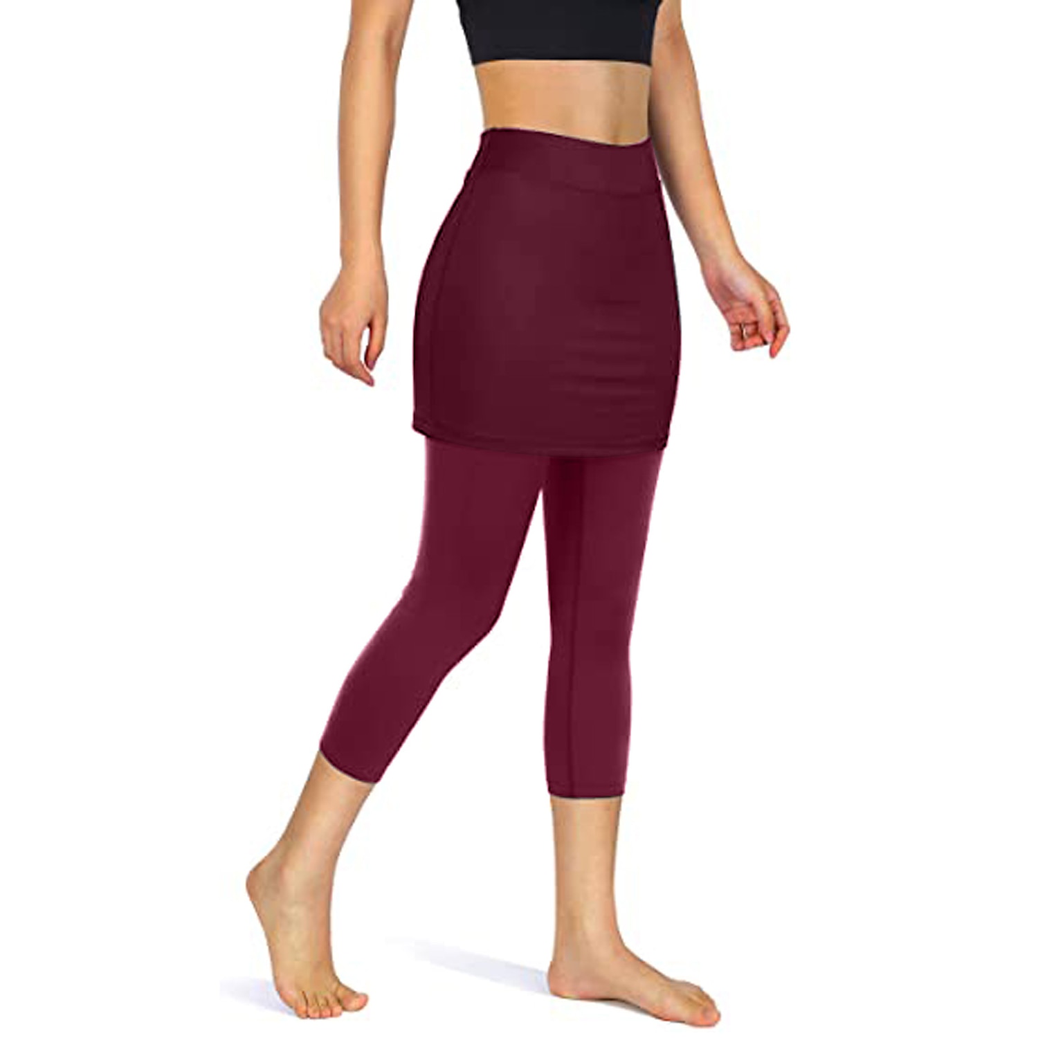 Femme Legging Capri Running Jupe de course avec collants 2 en 1 avec poche téléphone Sous Vêtement Athlétique Athleisure Automne Spandex Respirable Séchage rapide Evacuation de l'humidité Doux de 2025 ? $16.49 –P12