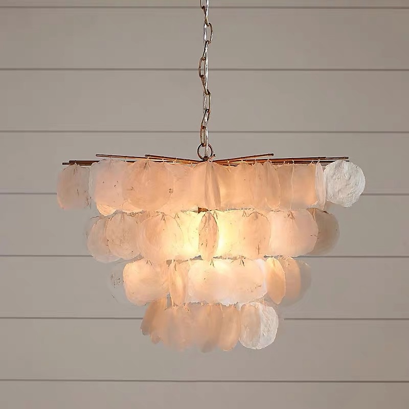 5-luz 64 cm Design de lanterna Lustres Metal Concha Acabamentos Pintados Moderno 110-120V 220-240V de 2025 por $493.99 –P1