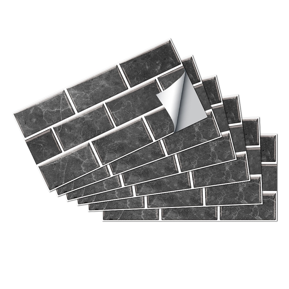 15x30cm 6 stks tegels muurstickers tegel verf backsplash verwijderbare waterdichte zelfklevende stickers woondecoratie woonkamer keuken badkamer decor (zwart, zelfklevende decoratieve muursticker 2025 - €9.99 –P9