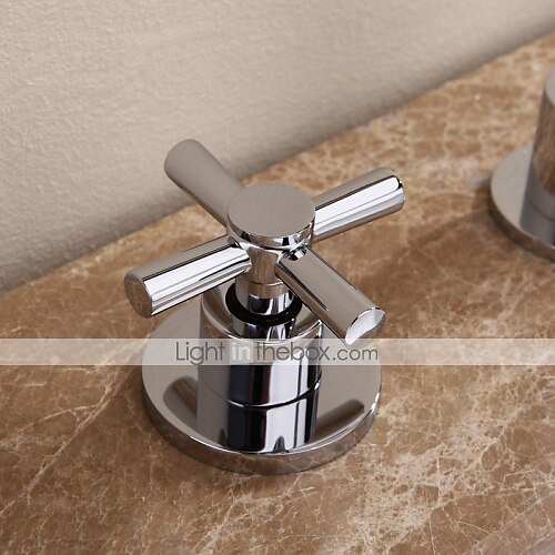 Brass Bathroom Faucet, Chrome Two Handles Three Holes Widerspread Contemporary Bathroom Sink Faucet with Hot and Cold Water 2025 - $113.99 –P5