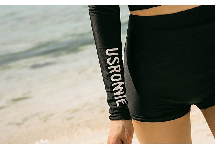 Damen 2-Teiler Rashguard UPF50+ Tankini Badeanzug Langarm Badeanzug UV-Sonnenschutz atmungsaktiv dehnbar Front-Reißverschluss Bademode - Schwimmen Surfen Wassersport Patchwork Sommer 2025 - $28.99 –P6