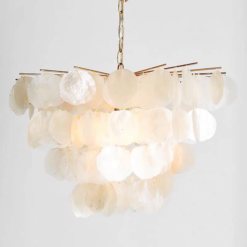 5-luz 64 cm Design de lanterna Lustres Metal Concha Acabamentos Pintados Moderno 110-120V 220-240V de 2025 por $493.99 –P3