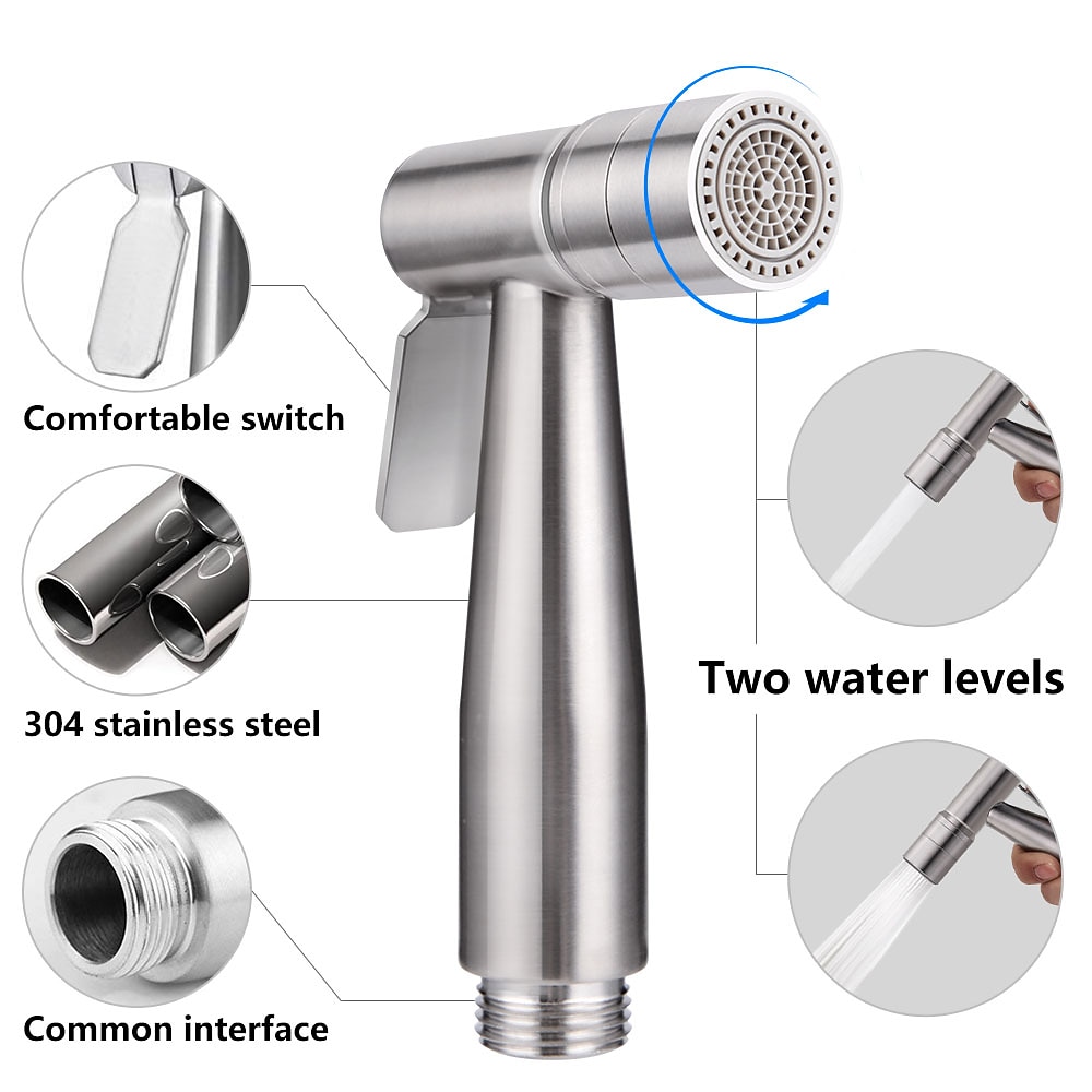 twee manieren 304 rvs wc handheld shattaf bidet sproeier douchekoppen set douchekraan accessoires moslim douche g1/2 of g7/8 2026 - $90.99 –P7