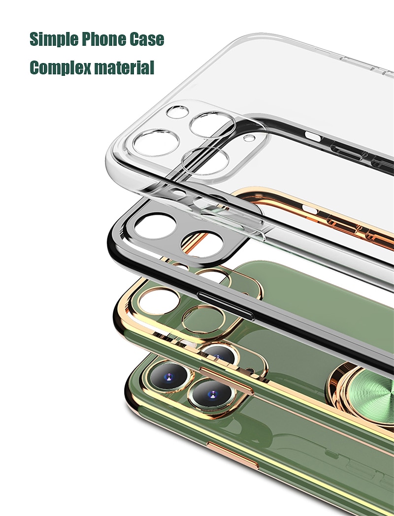 Phone Case For Samsung Galaxy S24 S23 S22 S21 S20 Plus Ultra A14 A72 Note 20 Ultra A53 A32 A52 S25 Ultra Back Cover Fashion Plating Ring Holder Solid Colored TPU 2025 - $12.99 –P7