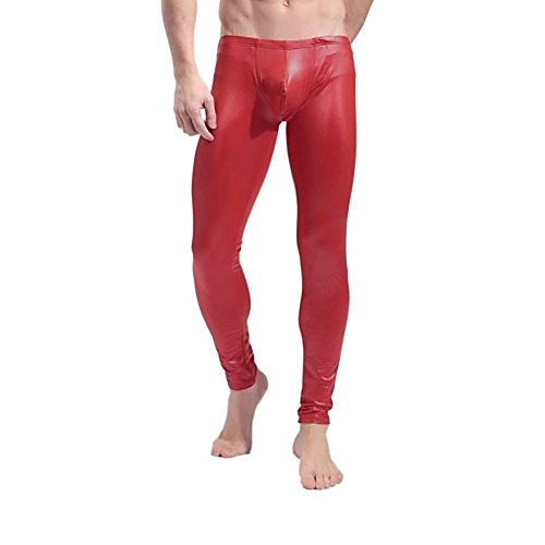 Herre Sexy Bodies Bukser عادي Gatemote Stilfull Sexy Fest Nattklubb Nylon PU Lær Elegant Rett ben Bare bukser Vår, Høst, Vinter, Sommer Svart Rød 2025 - $19.49 –P1
