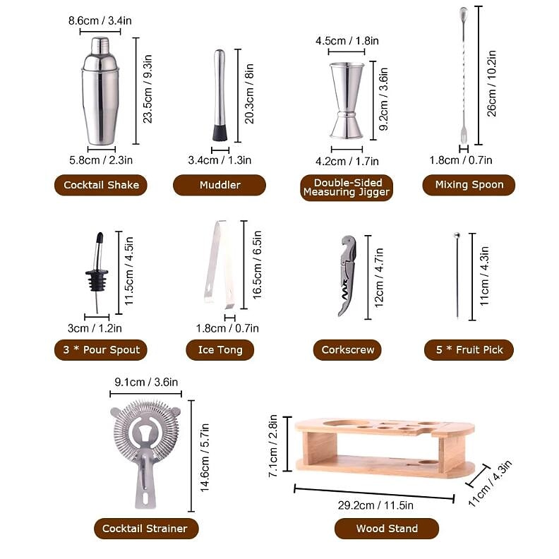 Cocktail Shaker Set Bartender Kit with Stand Insulated Cocktail Shaker Bartender Kit Cocktail Shaker Mixer Stainless Steel 350ml Bar Tool Set with Stylish 2026 - $42.99 –P6
