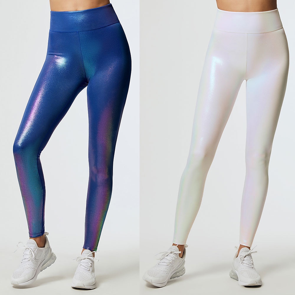 Mujer Medias Polainas Poliuretano Azul Piscina Blanco Alta cintura Elegante Hip-Hop Discoteca Aptitud física Lentejuelas Elástico Longitud total Comodidad Brillante S M L XL / Pitillo 2025 - $21.99 -P1