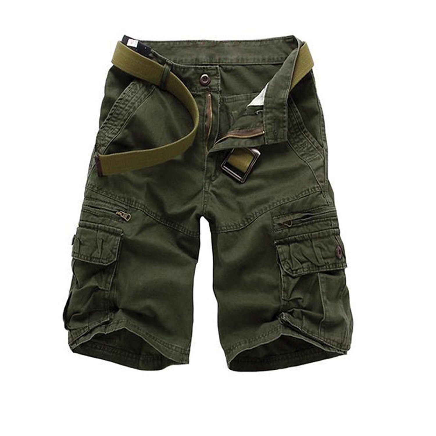 Herr Militärbyxor Vandringsshorts Militär Ensfärgat Sommar Utomhus 12" Ripstop Multi-pocket Andningsfunktion Slitstyrka Bomull Knälängd Underdelar Grå Kaki Grön Svart Arbete Jakt Fiske 30 31 32 33 34 2025 - $35.99 –P4
