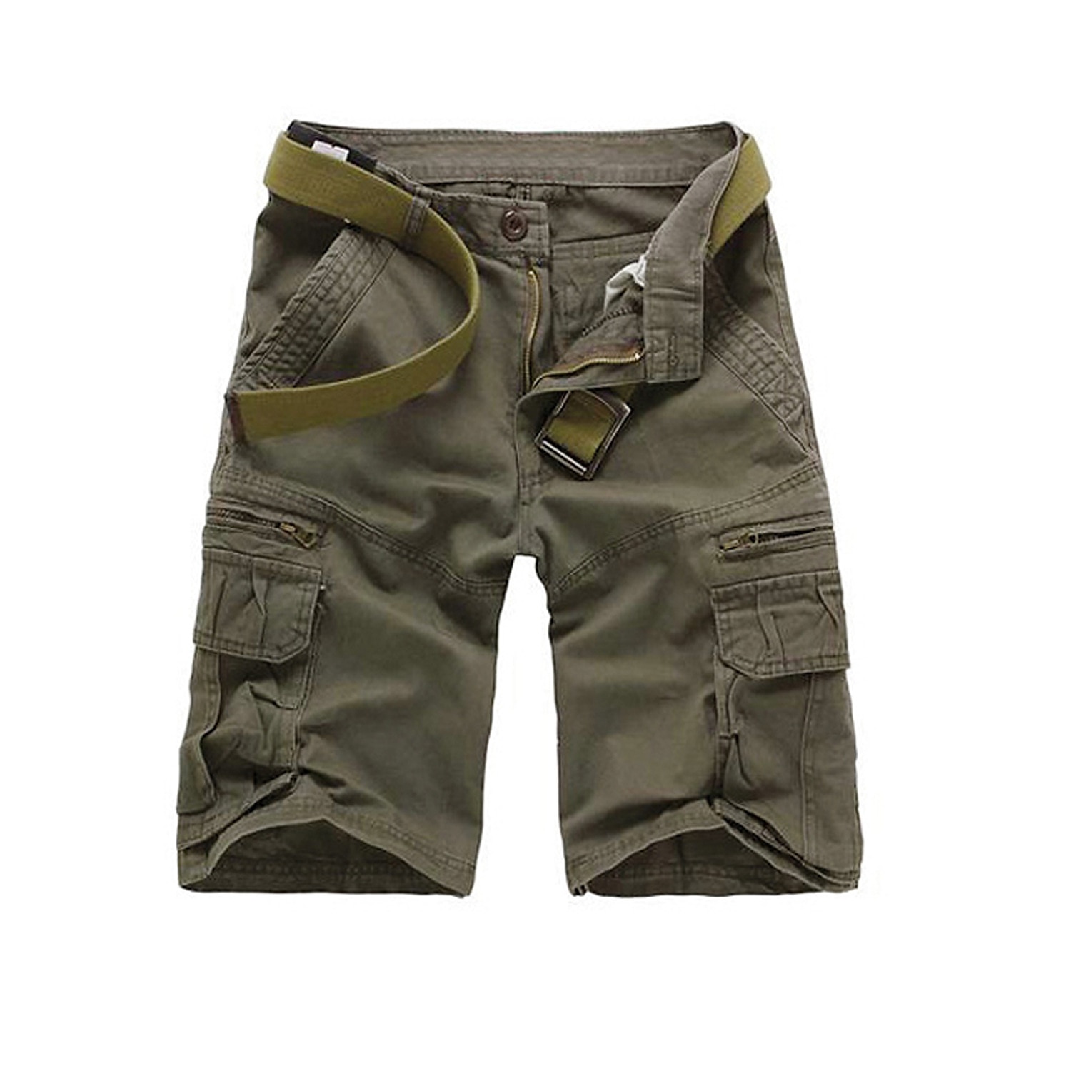 Herr Militärbyxor Vandringsshorts Militär Ensfärgat Sommar Utomhus 12" Ripstop Multi-pocket Andningsfunktion Slitstyrka Bomull Knälängd Underdelar Grå Kaki Grön Svart Arbete Jakt Fiske 30 31 32 33 34 2025 - $35.99 –P3