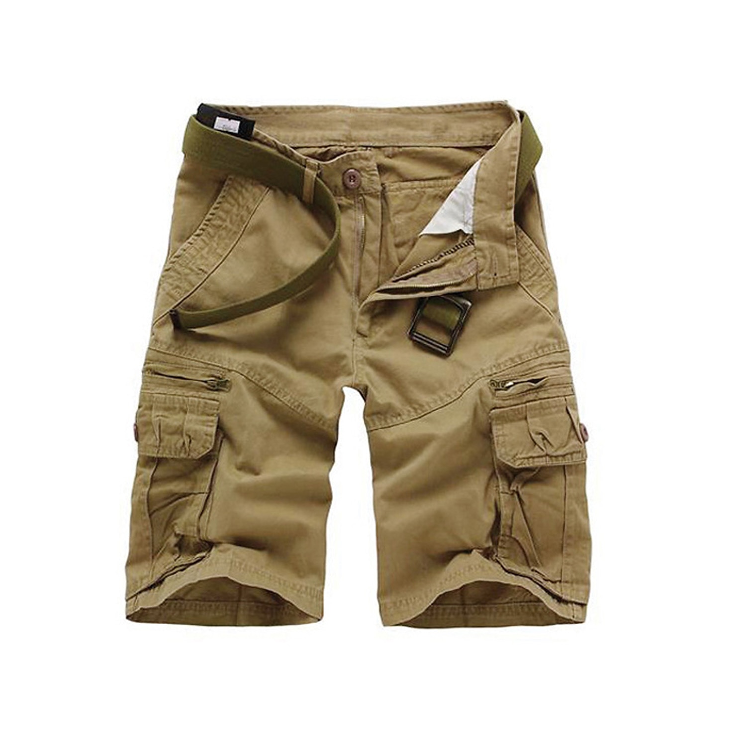 Herr Militärbyxor Vandringsshorts Militär Ensfärgat Sommar Utomhus 12" Ripstop Multi-pocket Andningsfunktion Slitstyrka Bomull Knälängd Underdelar Grå Kaki Grön Svart Arbete Jakt Fiske 30 31 32 33 34 2025 - $35.99 –P1