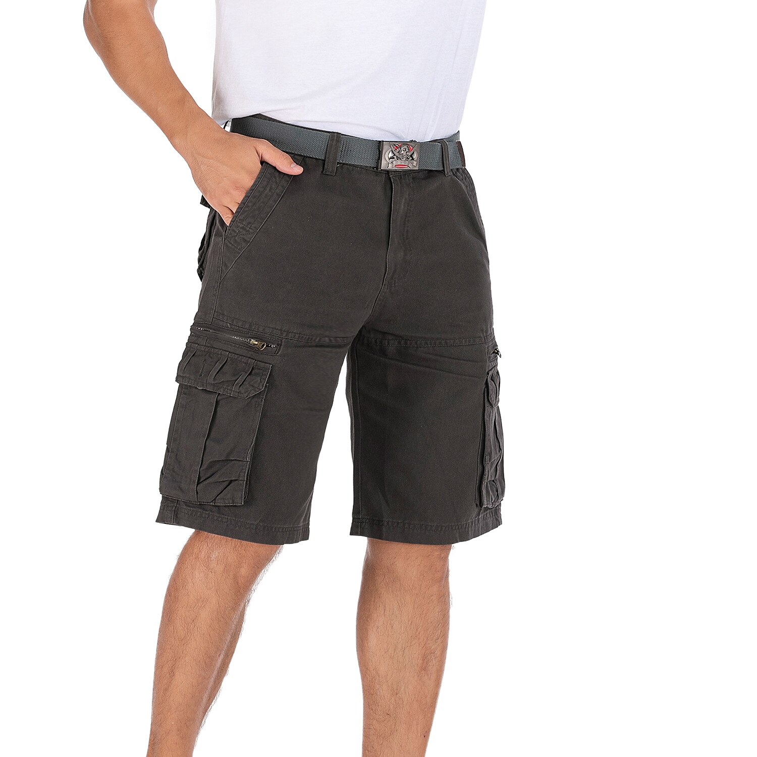 Herr Militärbyxor Vandringsshorts Militär Ensfärgat Sommar Utomhus 12" Ripstop Multi-pocket Andningsfunktion Slitstyrka Bomull Knälängd Underdelar Grå Kaki Grön Svart Arbete Jakt Fiske 30 31 32 33 34 2025 - $35.99 –P7