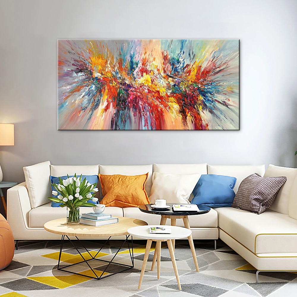 Oil Painting 100% Handmade Hand Painted Wall Art On Canvas Abstract Modern Colorful Landscape Blooming Firework Home Decoration Decor Rolled Canvas No Frame Unstretched 2025 - $60.99 –P8