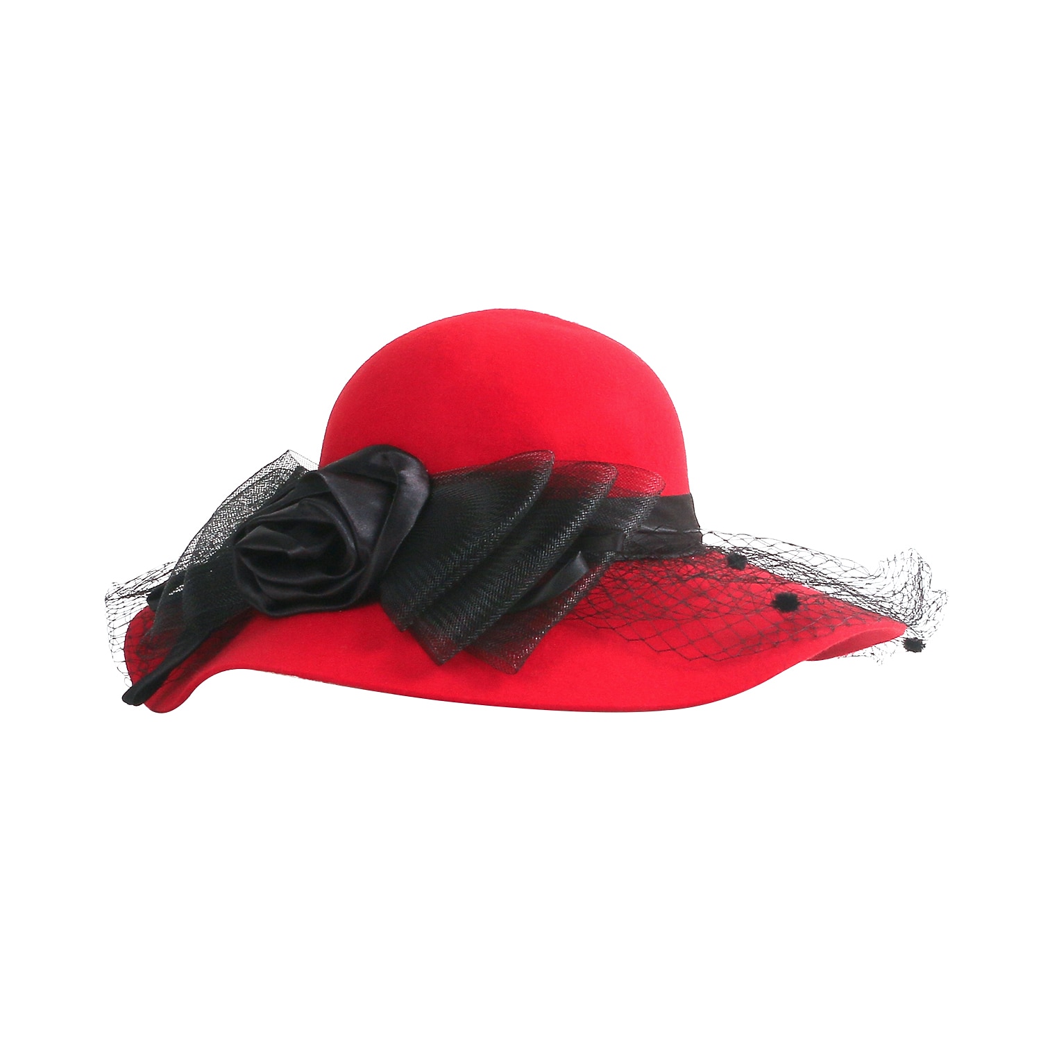 hattar 100% Ull Fiskarhatt Bröllop Kentucky Derby cocktail Royal Astcot Elegant Med Rosett Hårbonad Huvudbonader 2026 - $20.99 –P15