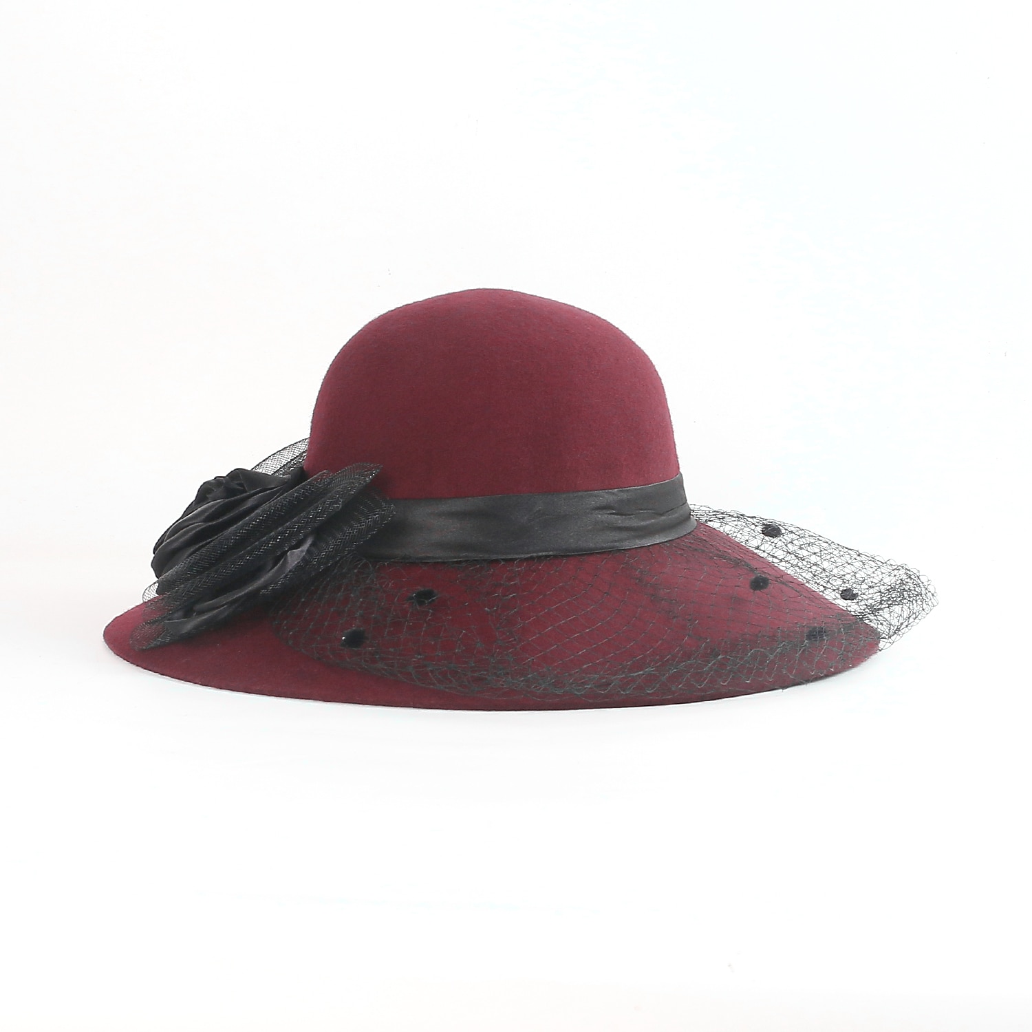 hattar 100% Ull Fiskarhatt Bröllop Kentucky Derby cocktail Royal Astcot Elegant Med Rosett Hårbonad Huvudbonader 2026 - $20.99 –P16